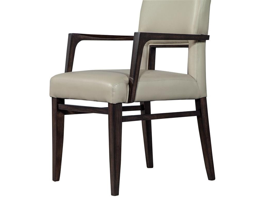 Set of Eight Carrocel Custom Modern Leather Finito Dining Chairs For Sale 11
