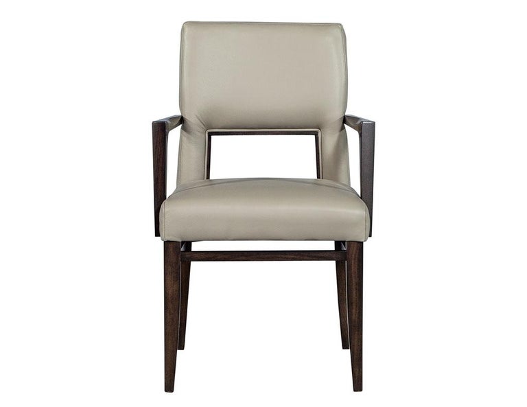 Set of Eight Carrocel Custom Modern Leather Finito Dining Chairs For ...
