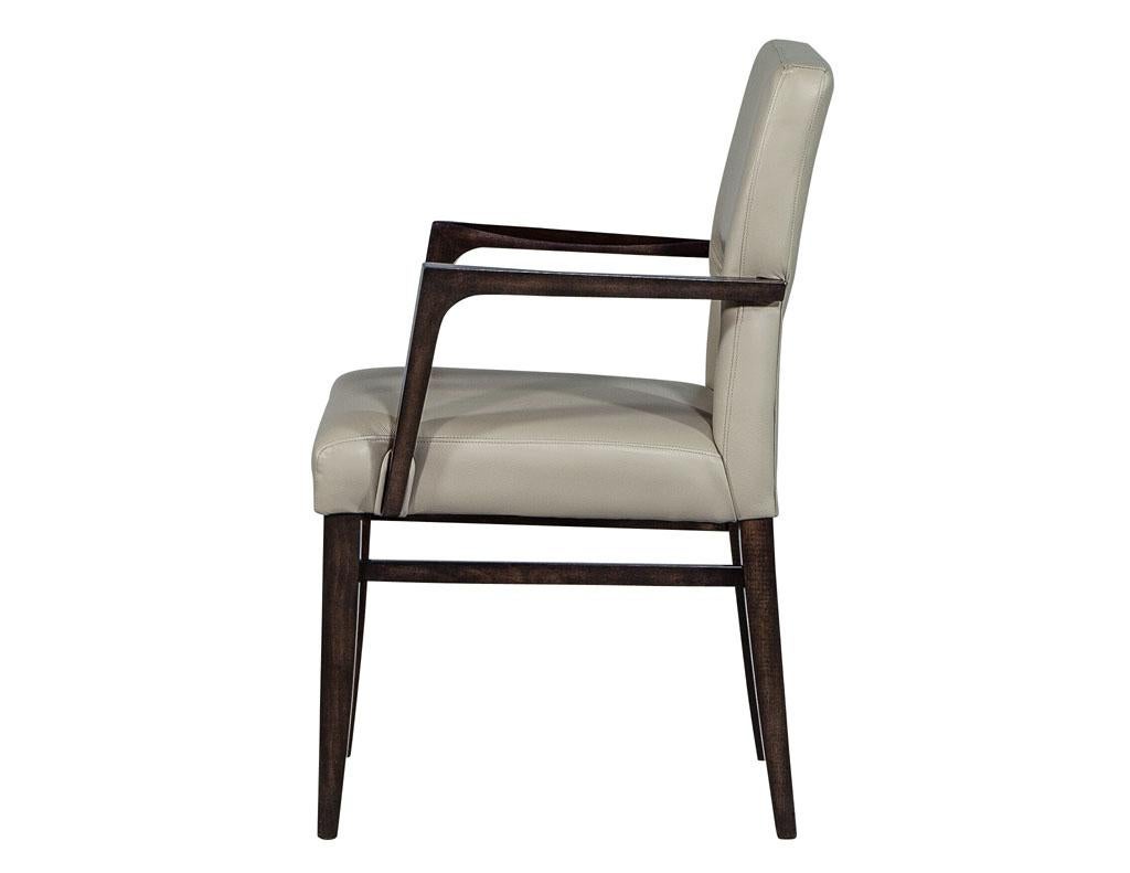 Italian Set of Eight Carrocel Custom Modern Leather Finito Dining Chairs For Sale