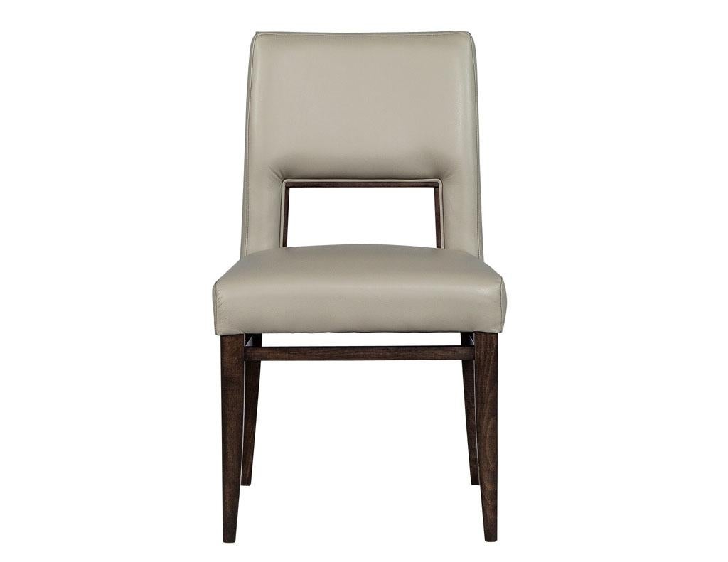 Contemporary Set of Eight Carrocel Custom Modern Leather Finito Dining Chairs For Sale