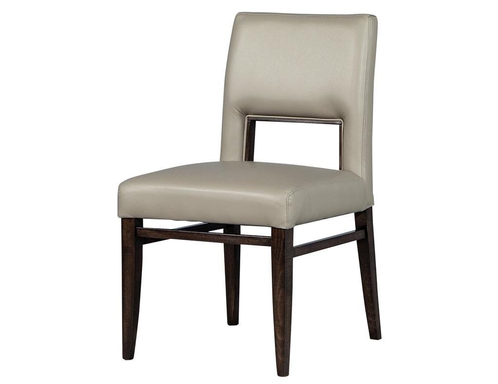 Set of Eight Carrocel Custom Modern Leather Finito Dining Chairs For Sale 1