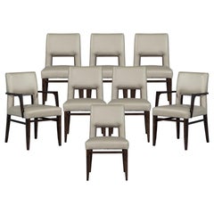 Conjunto de Ocho Sillas de Comedor Carrocel Custom Modernas de Piel Finito