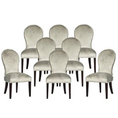 Set of Eight Carrocel Custom Modern Spoon Back Dining Chairs