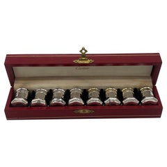 Set di otto miniature di Cartier in argento Sterling per sale e pepe