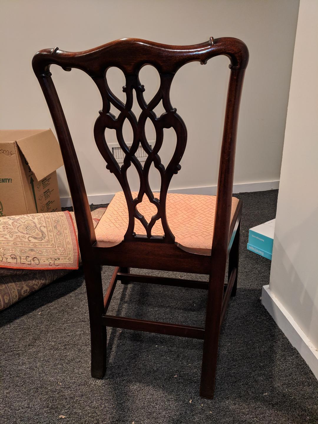 Set of Eight Carved Mahogany Chippendale Style Dining Chairs 2