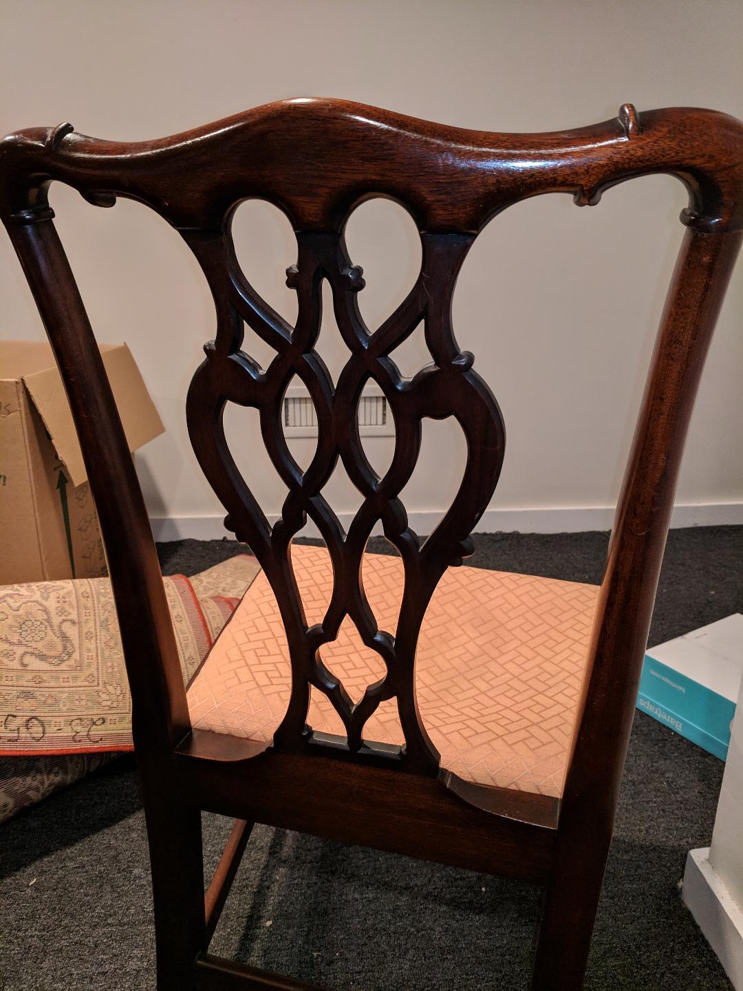 Set of Eight Carved Mahogany Chippendale Style Dining Chairs 3