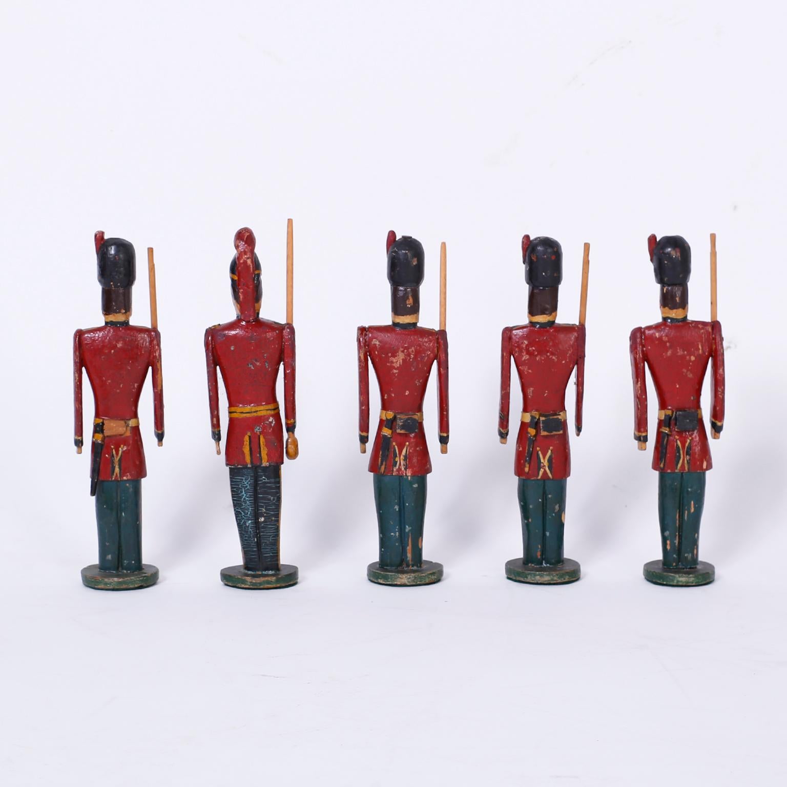 vintage wooden soldiers