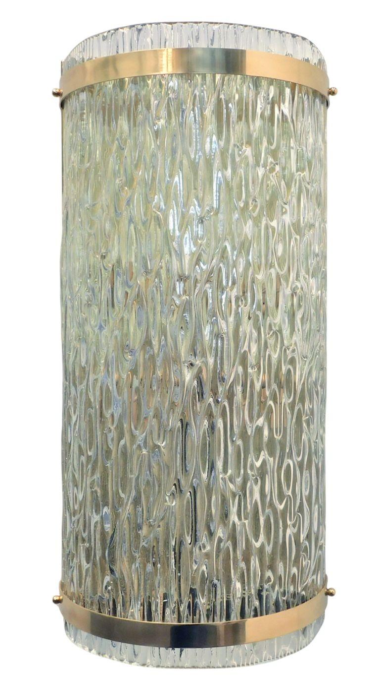 Satz von acht Cascata-Leuchten mit klarem Murano-Glas. Italien, 1980er Jahre. (Italienisch) im Angebot