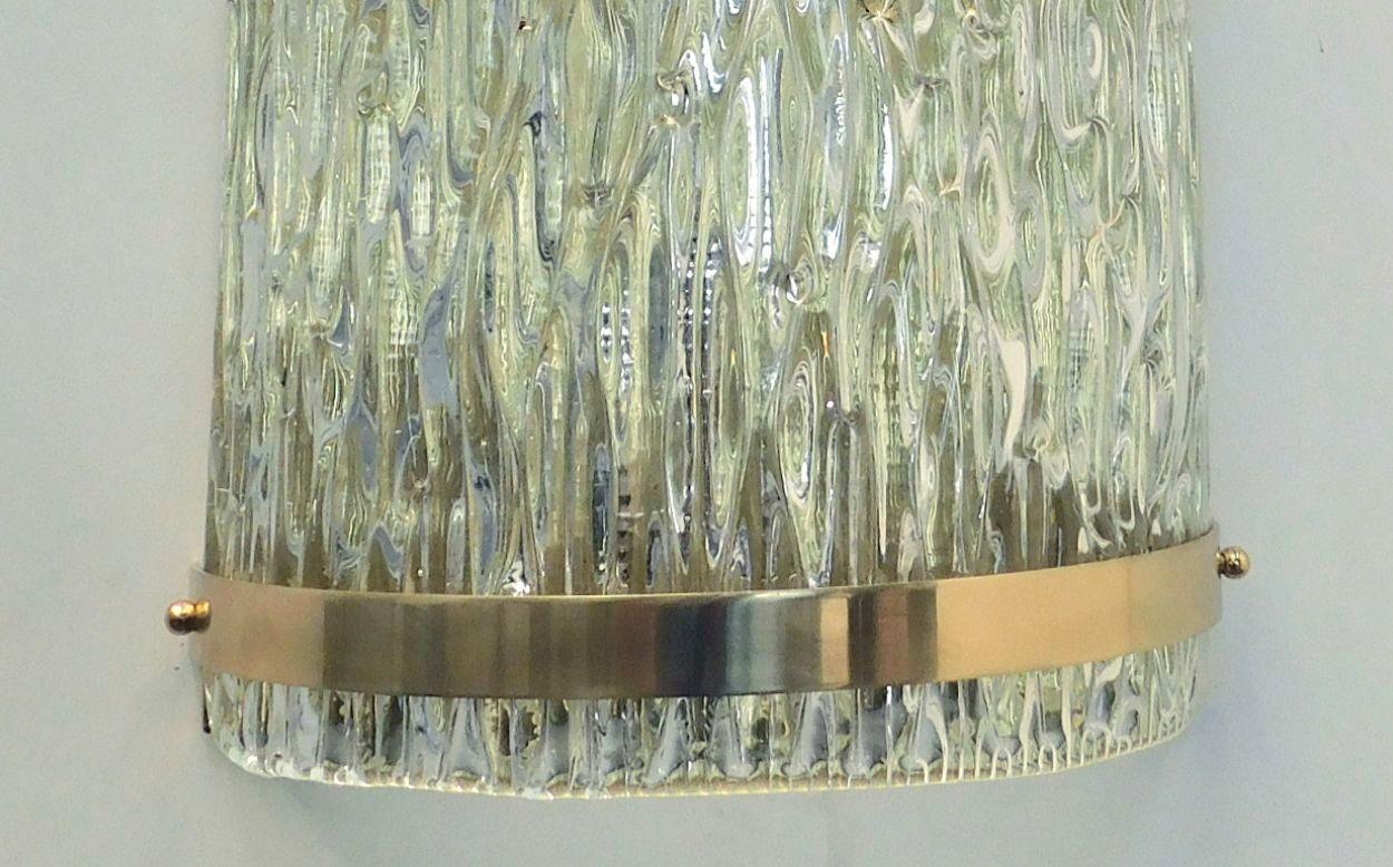 Satz von acht Cascata-Leuchten mit klarem Murano-Glas. Italien, 1980er Jahre. (Muranoglas) im Angebot