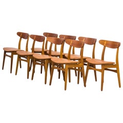 Set of Eight "CH30" Chairs by Hans J. Wegner, Denmark, 1960s