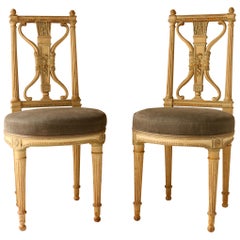 Ensemble de huit chaises, patine ancienne, Maison Jansen