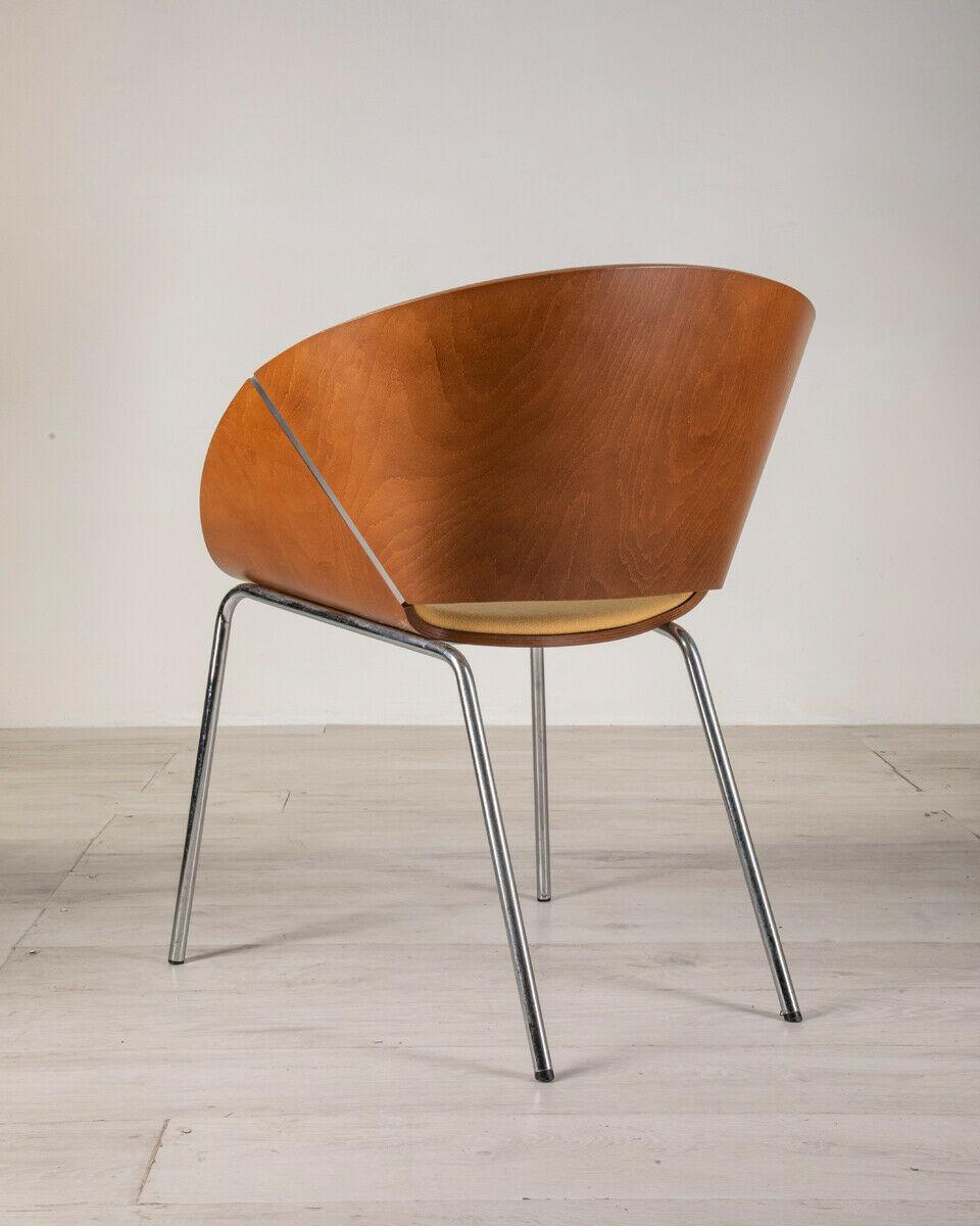 Steel Set of Eight Chairs Armchairs 90s Lipse Wolfgang C.R. Mezger for Walter Knoll