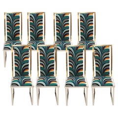 Set of Eight Chairs by Michel Mangematin France 1970.