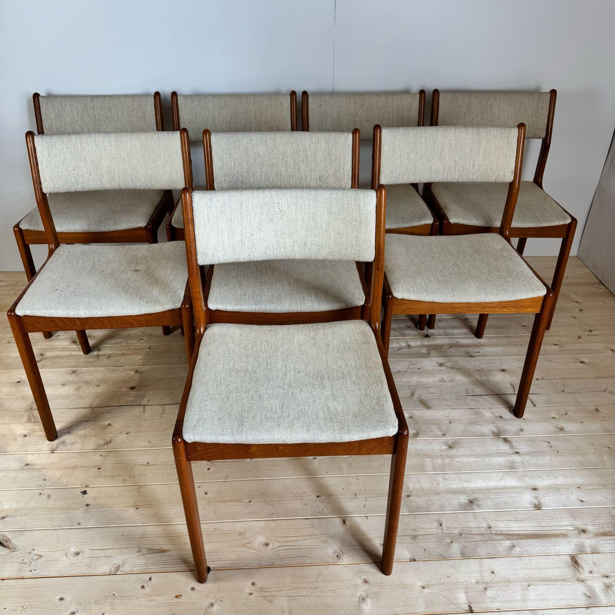 Mid-Century Modern Ensemble de huit chaises, Danemark 1960 en vente