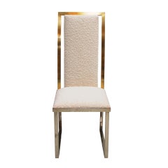 Set of Eight Chairs in bouclé wool by Michel Mangematin France 1970.