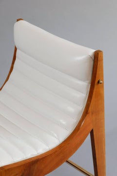 Set of Eight Cherrywood and Leather Chairs