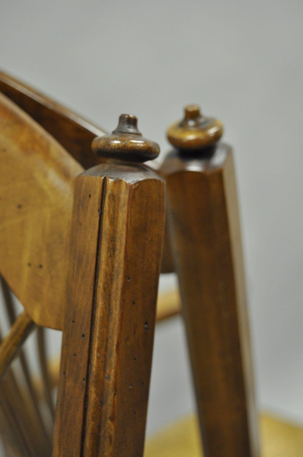 American Set of Eight Cherrywood Wheat Sheaf Back Rush Seat Chairs, French Cottage