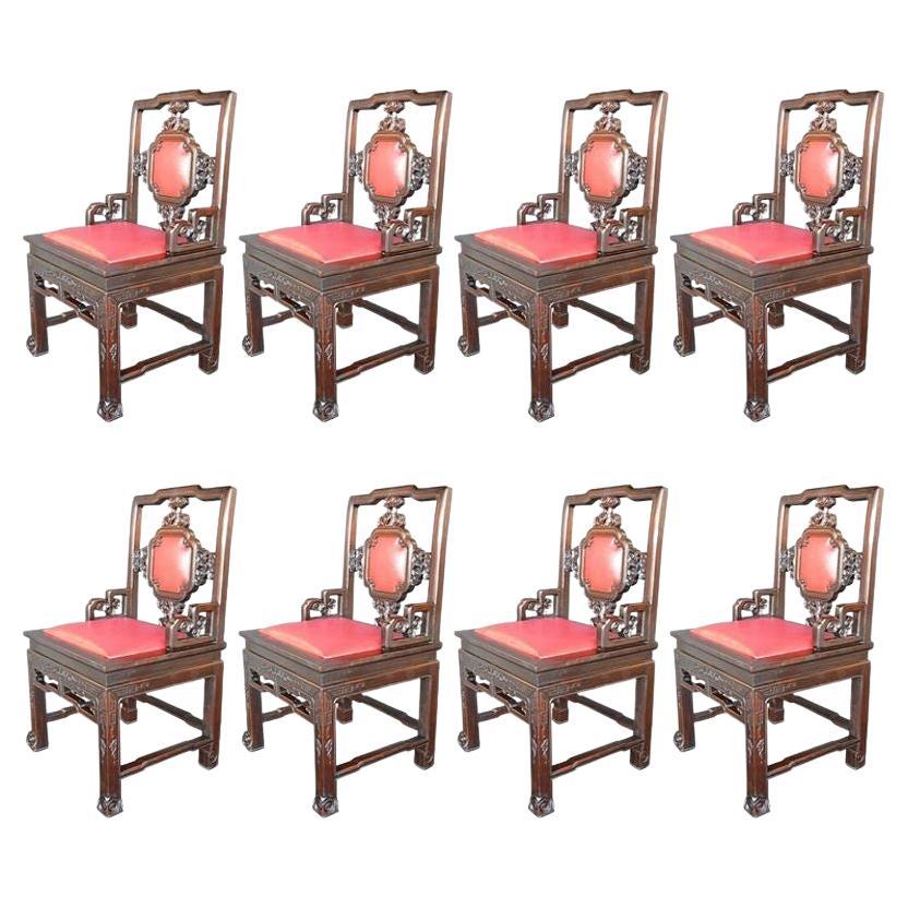 Satz von acht chinesischen Stühlen im Angebot