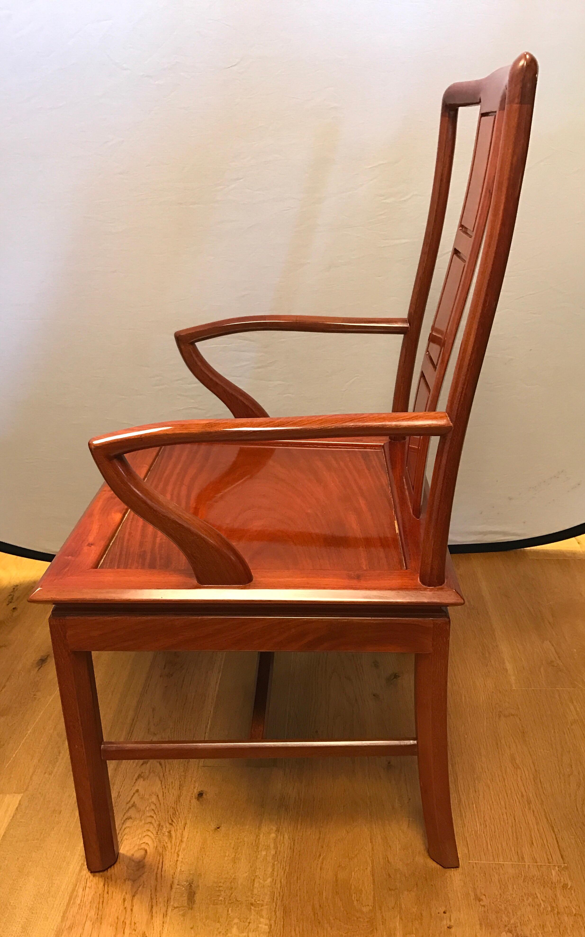 Set of Eight Chinese Rosewood Dining Chairs In Excellent Condition In West Hartford, CT