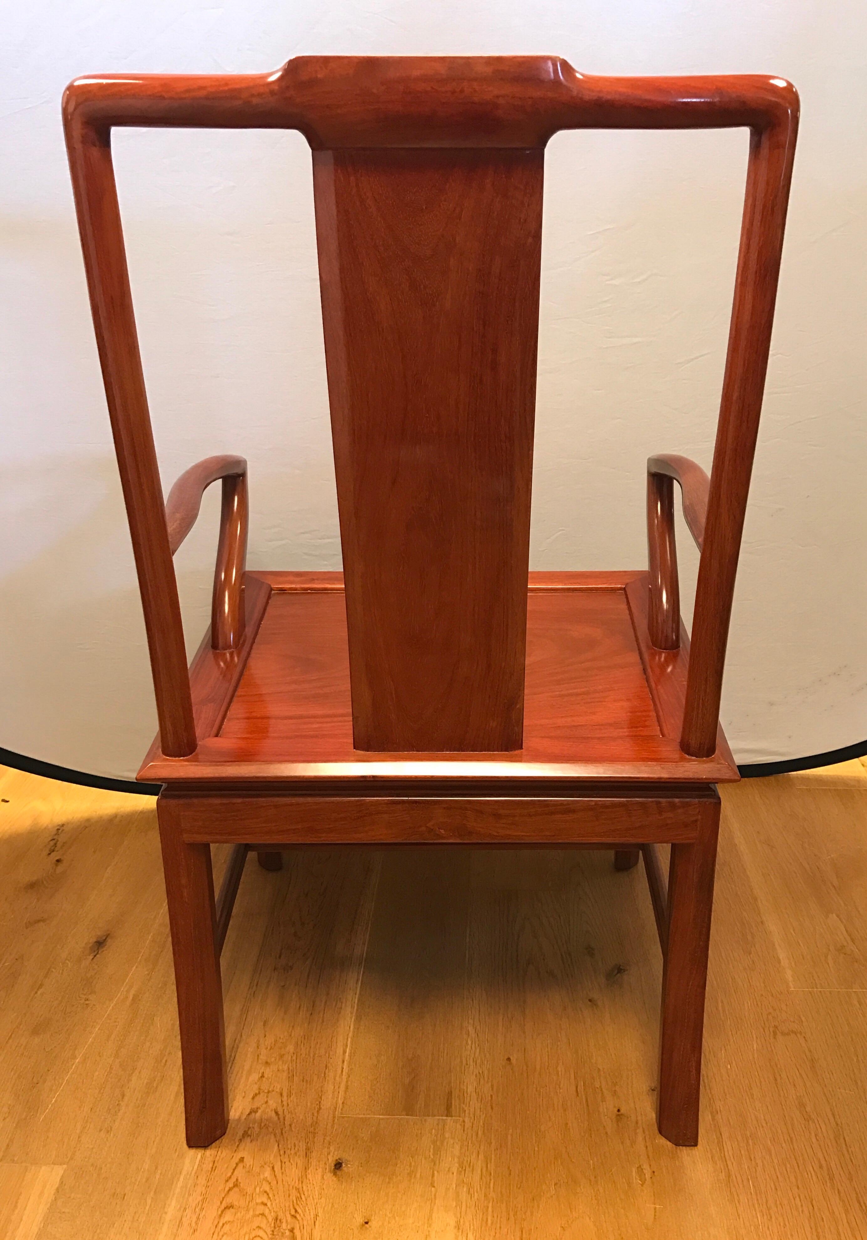 Late 20th Century Set of Eight Chinese Rosewood Dining Chairs