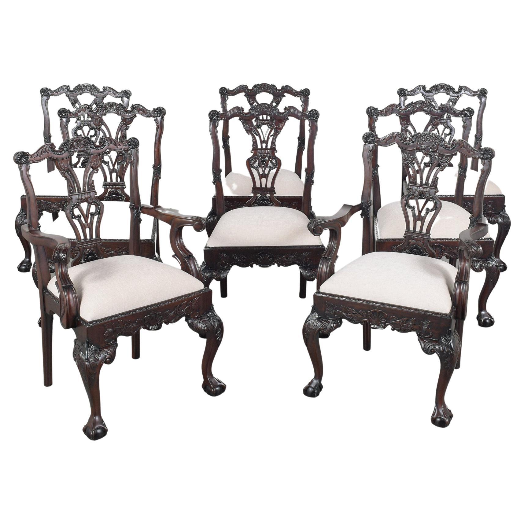 Set of Eight Zebra Stenciled Cowhide Dining Chairs For Sale at 1stDibs