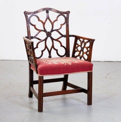 Set of Eight Chippendale Fretwork Dining Chairs