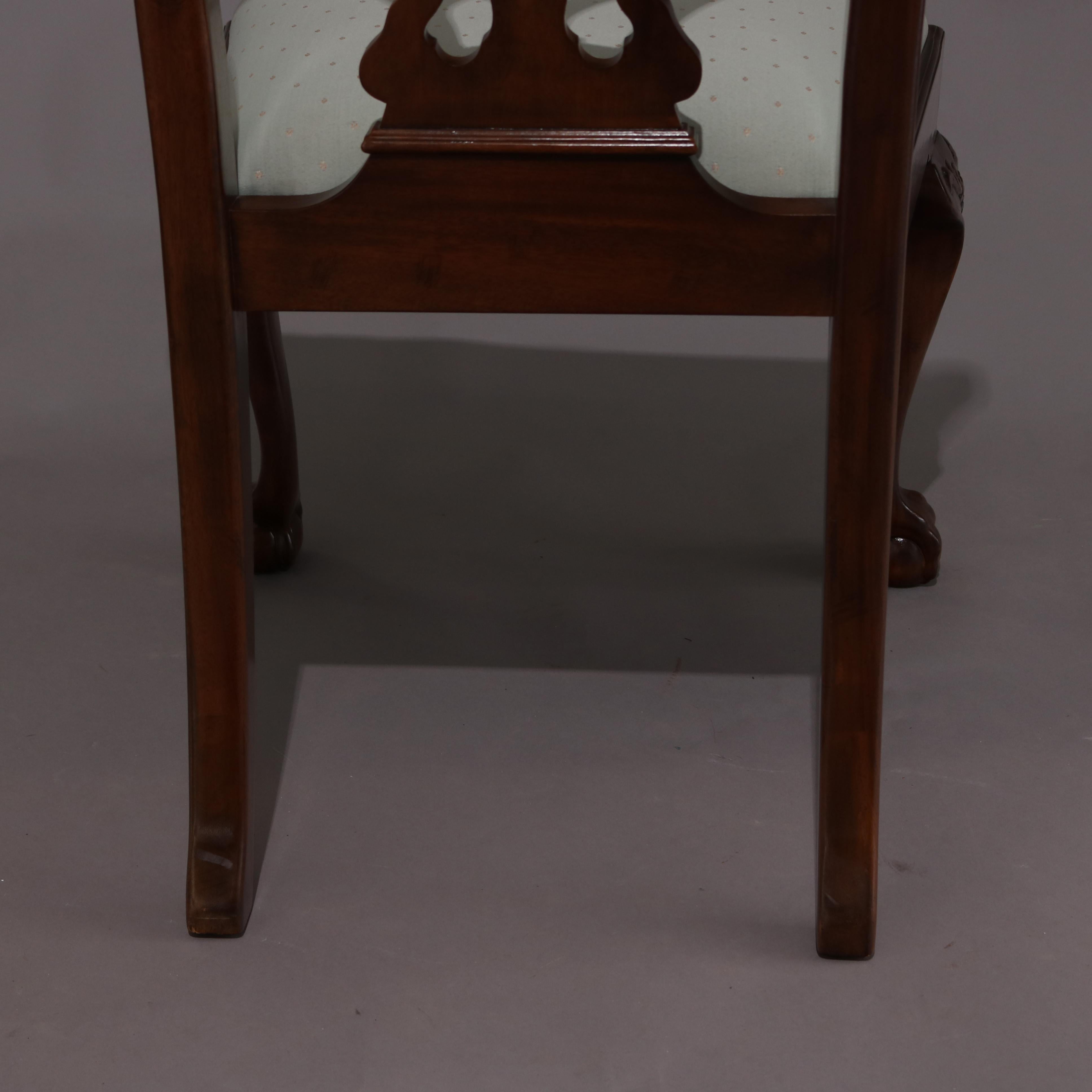 Set of Eight Chippendale Henredon Heritage Carved Mahogany Dining Chairs 10