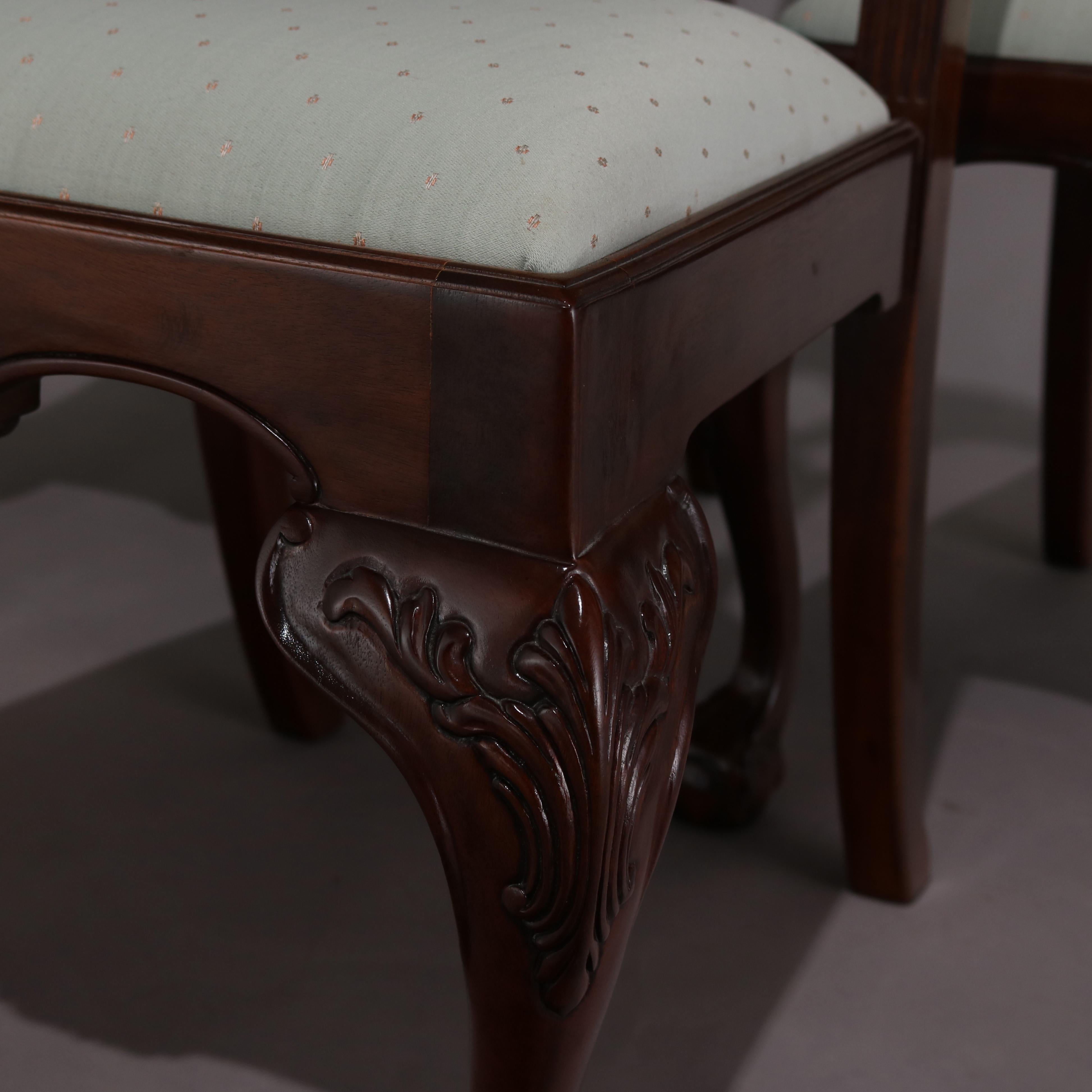 Set of Eight Chippendale Henredon Heritage Carved Mahogany Dining Chairs 10