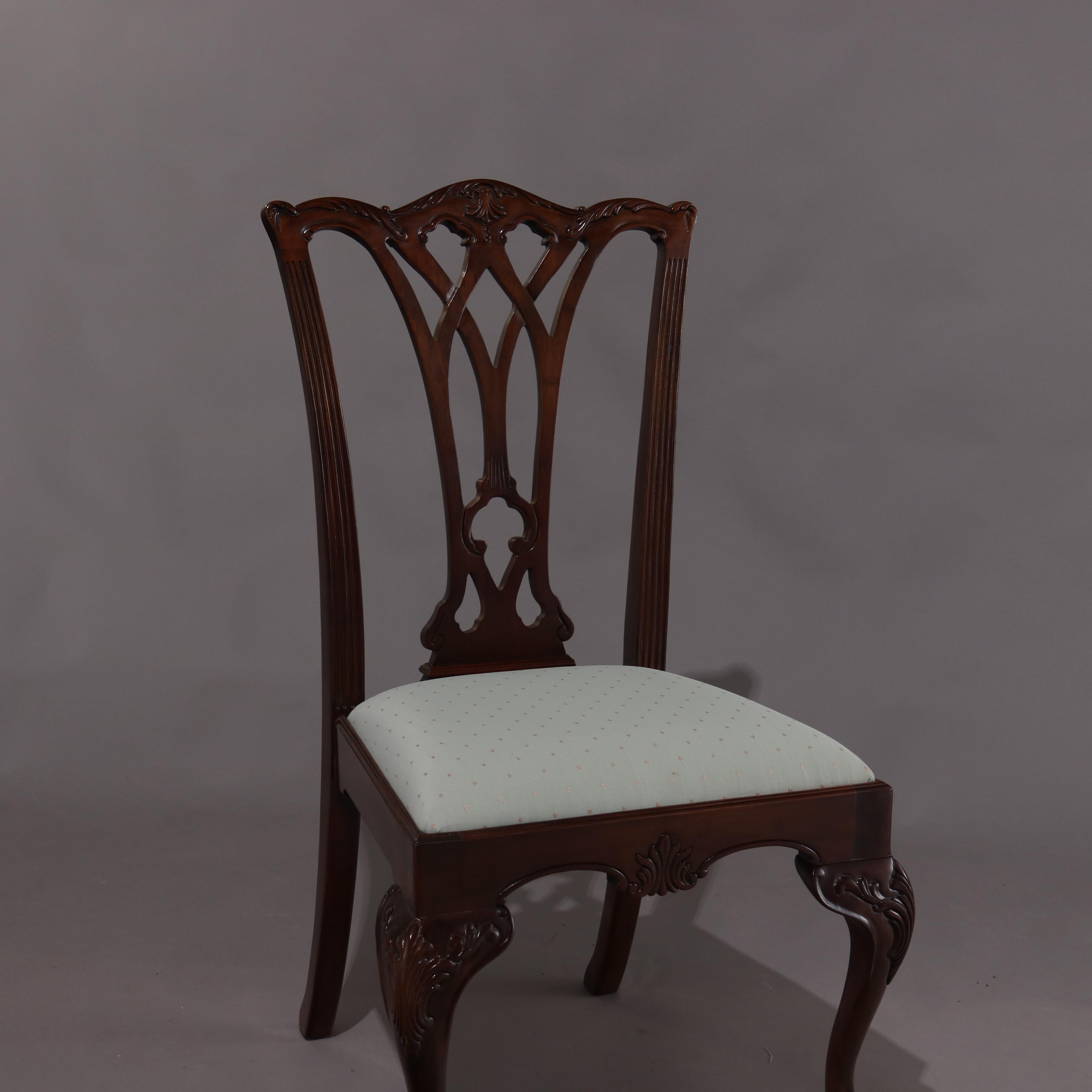 Set of Eight Chippendale Henredon Heritage Carved Mahogany Dining Chairs 13