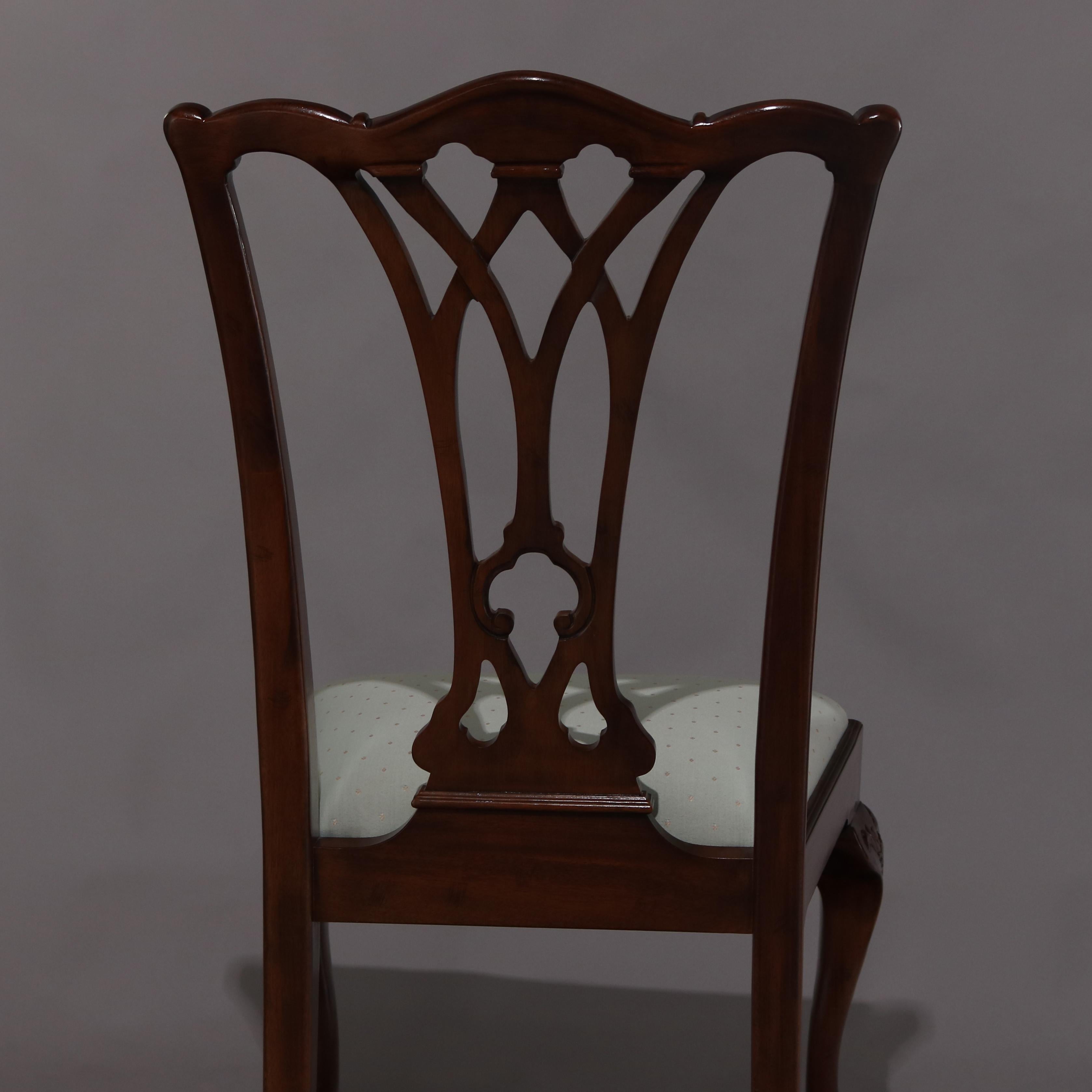 Set of Eight Chippendale Henredon Heritage Carved Mahogany Dining Chairs 2