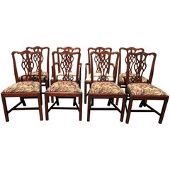 Set of Eight Chippendale Style Dining Chairs by Hickory Chair