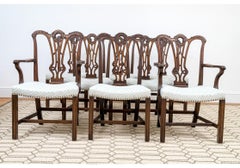 Fine Set Of Eight Chippendale Style Dining Chairs