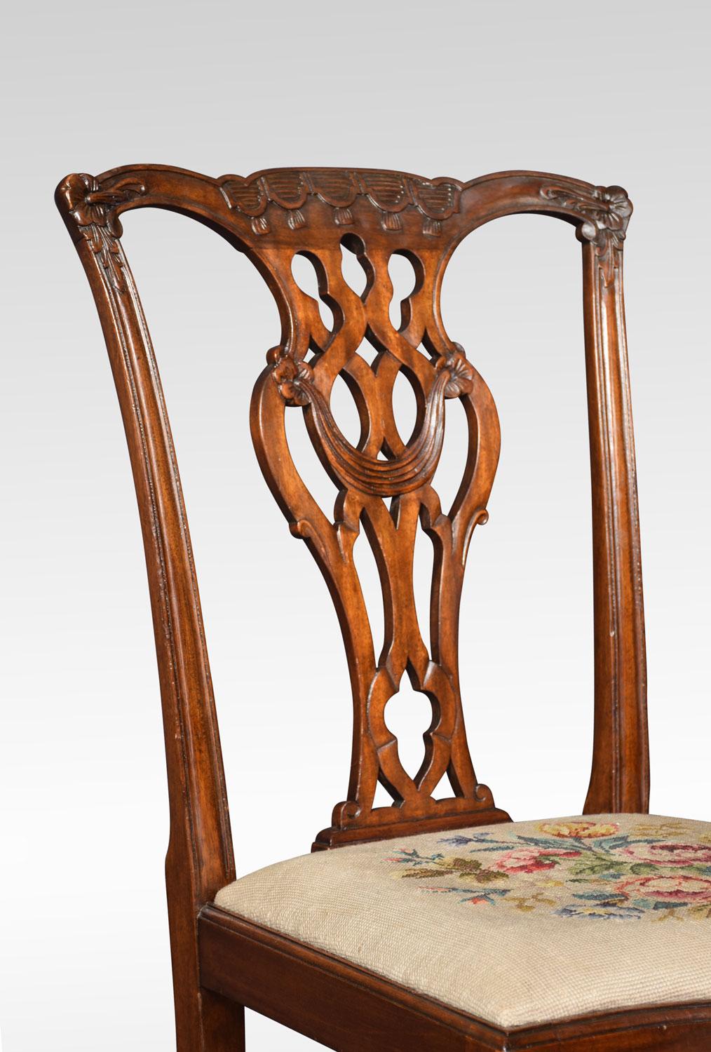 Set of Eight Chippendale Style Dining Chairs 3