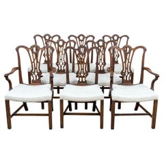 Juego De Ocho Sillas De Comedor Estilo Chippendale