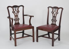 Set of Eight Chippendale Style Mahogany Dining Chairs, Early 19th Century