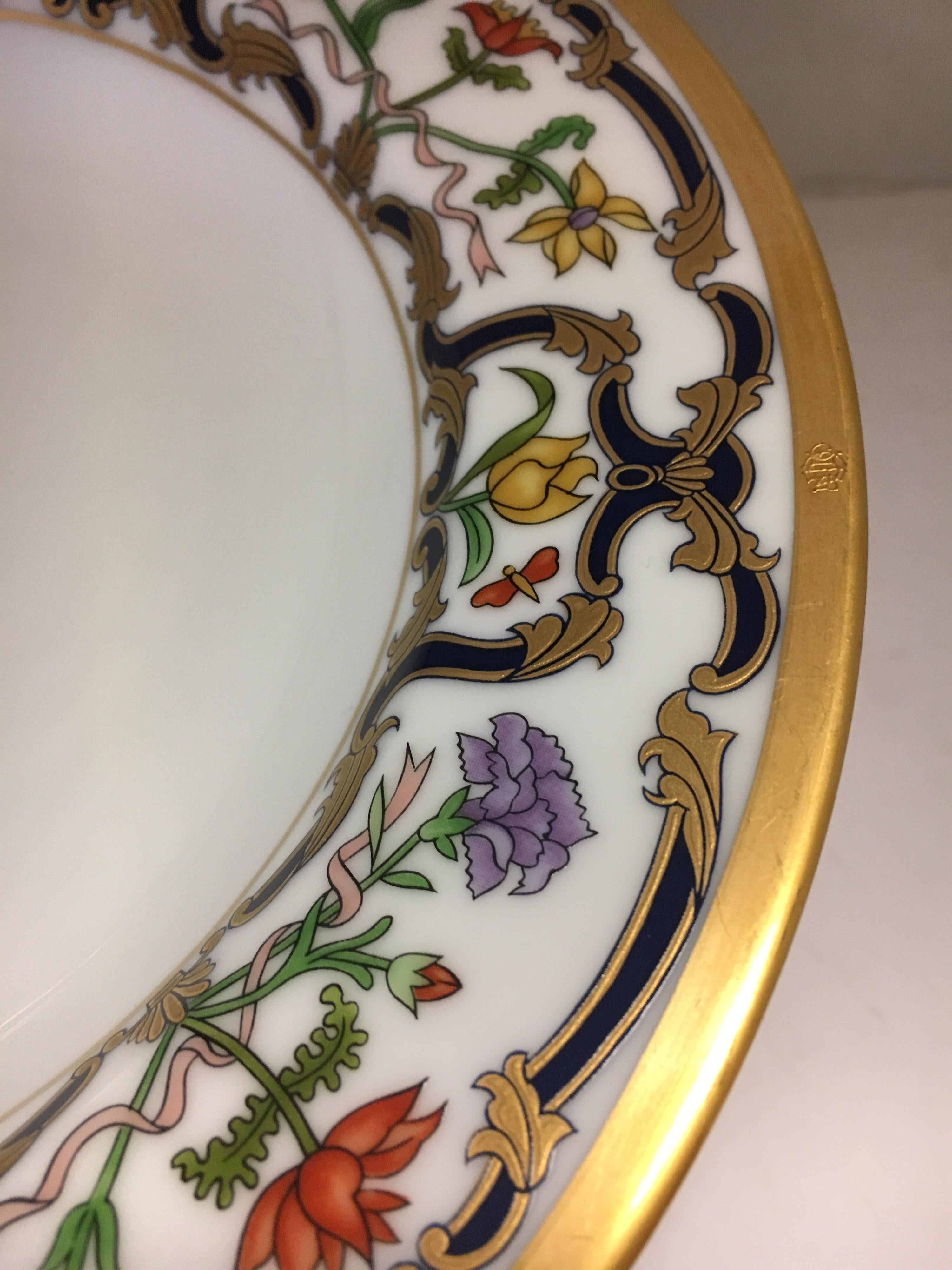 Set of Eight Christian Dior Renaissance Porcelain Fine China Soup Salad Bowls 6