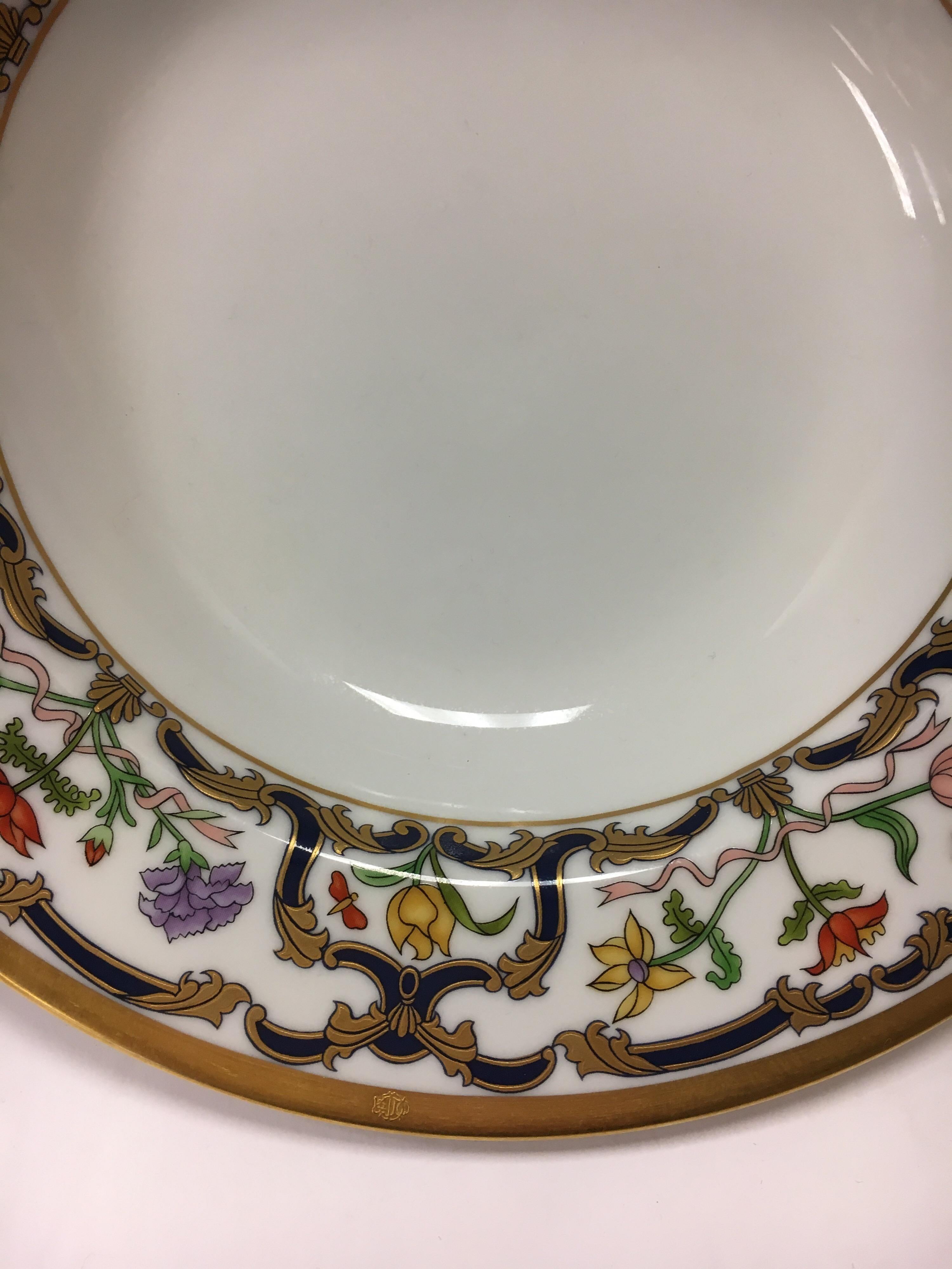 Set of Eight Christian Dior Renaissance Porcelain Fine China Soup Salad Bowls 1