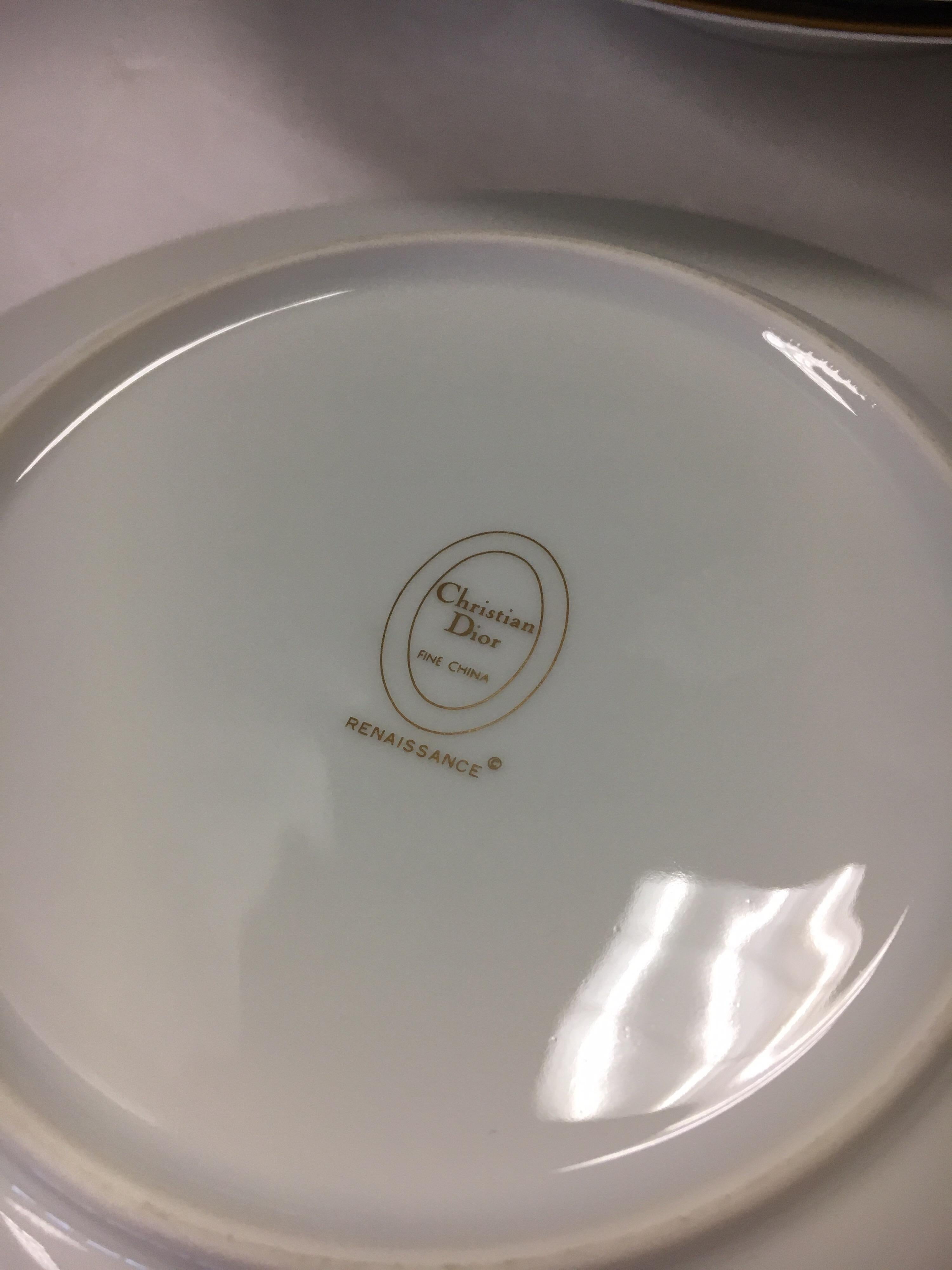 Set of Eight Christian Dior Renaissance Porcelain Fine China Soup Salad Bowls 2