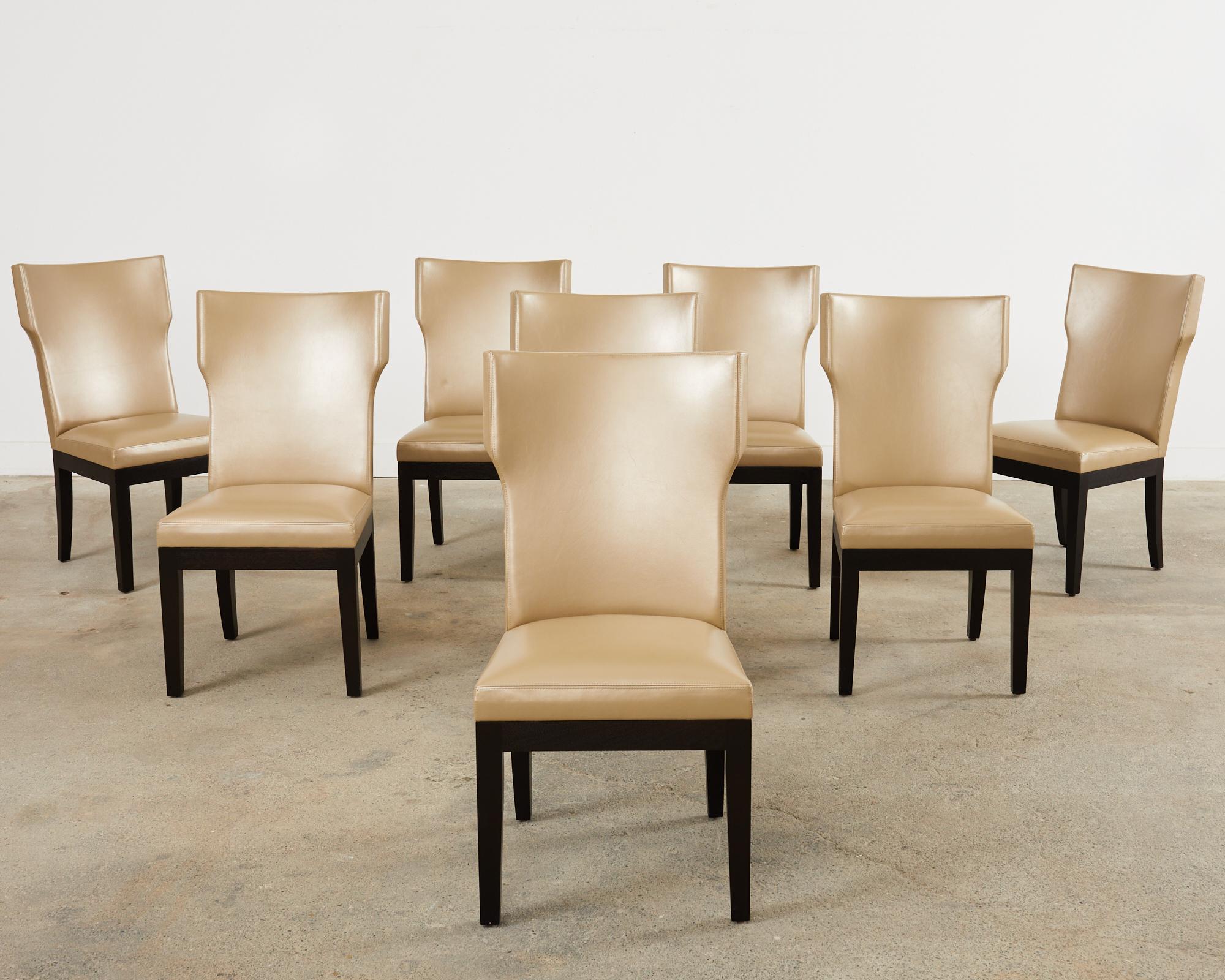 Modern Set of Eight Christian Liaigre Holly Hunt Barbuda Dining Chairs  For Sale