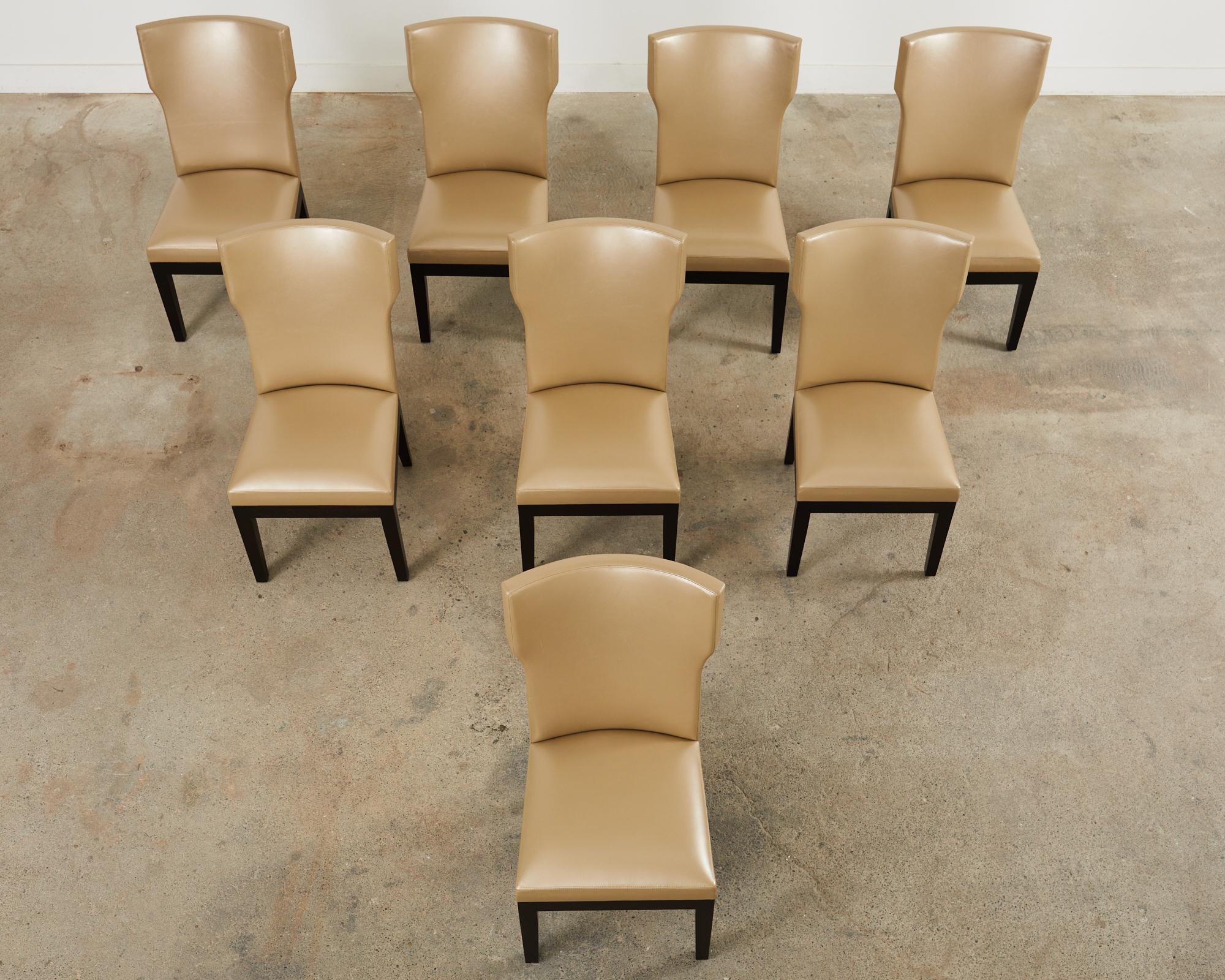 Ebonized Set of Eight Christian Liaigre Holly Hunt Barbuda Dining Chairs  For Sale