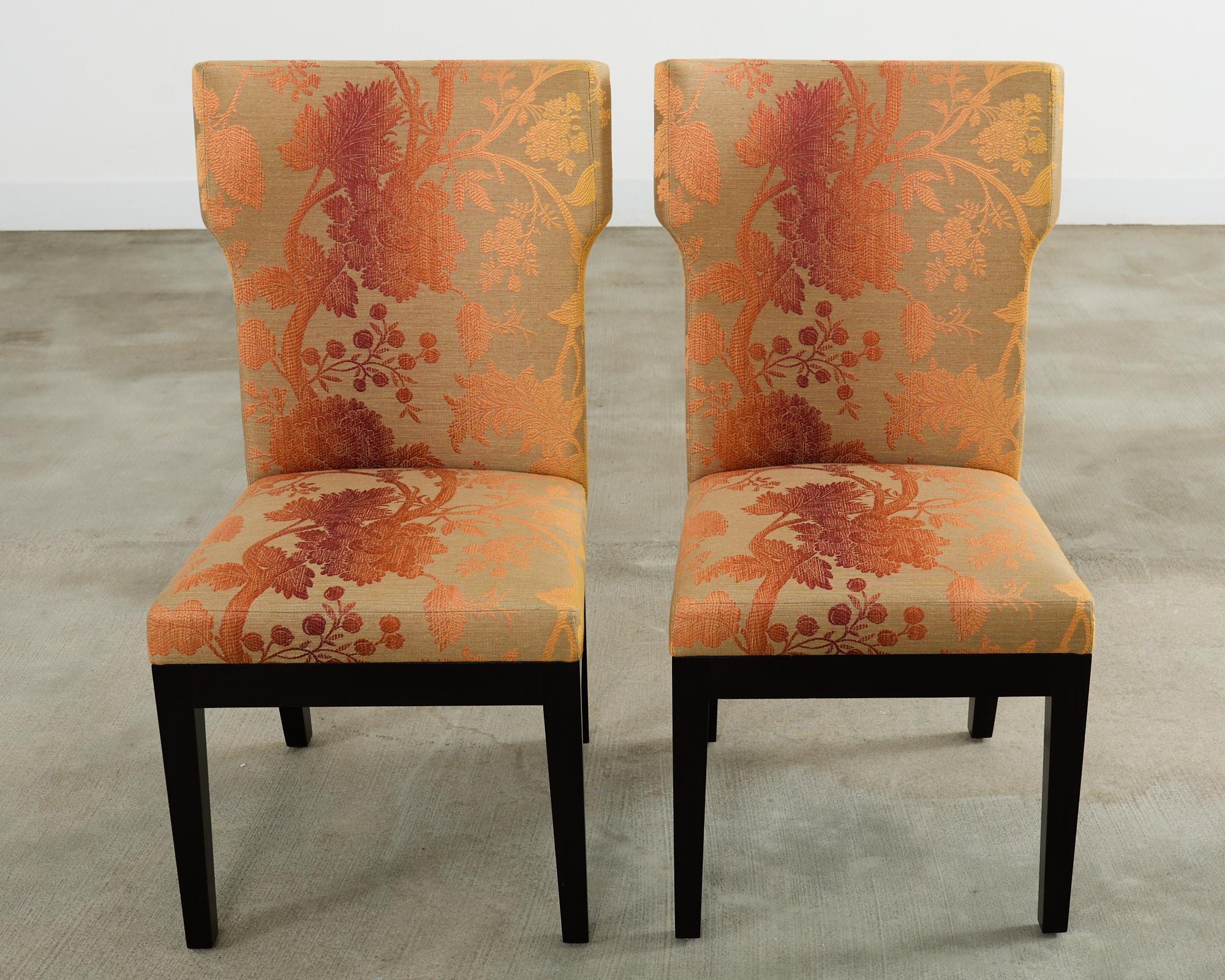 Lacquered Set of Eight Christian Liaigre Holly Hunt Barbuda Dining Chairs