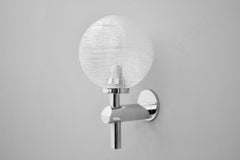 Set of Eight Chrome and Glass Wall Lights Globes 1970s