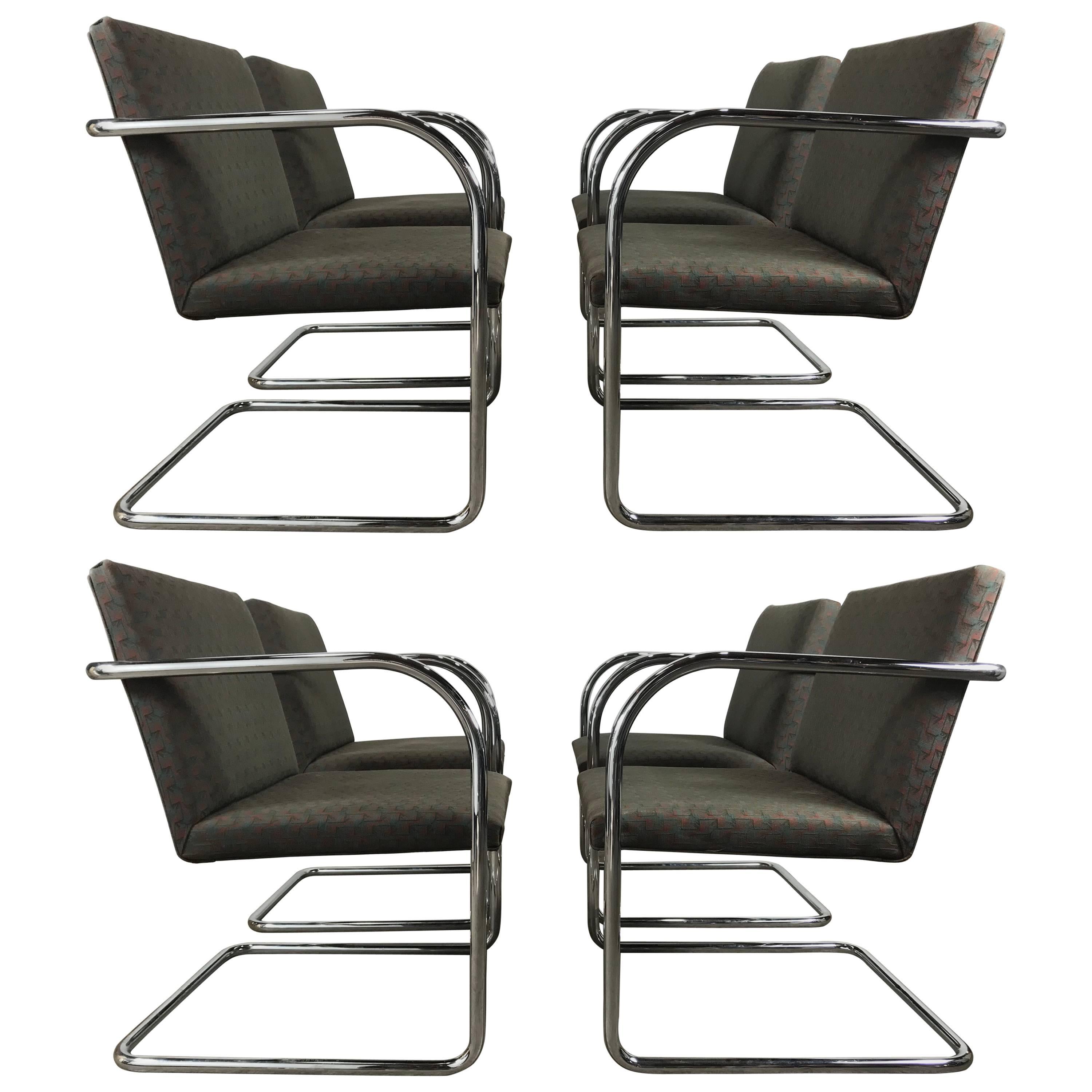 Set di otto sedie Brno cromate di Mies Van Der Rohe per Thonet
