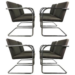 Set of Eight Chrome Brno Chairs by Mies Van Der Rohe for Thonet