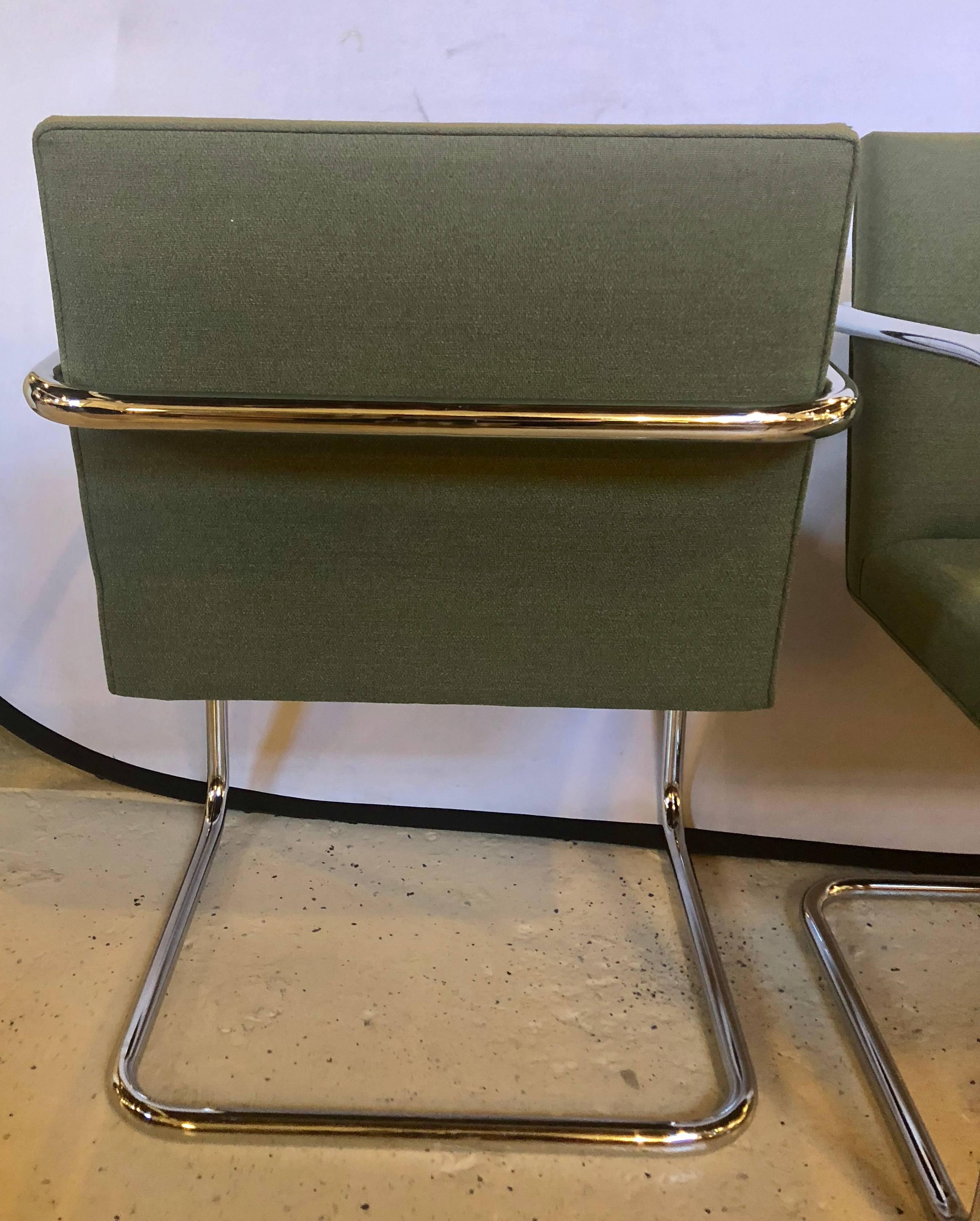 20th Century Set of Eight Chrome Brno Chairs, Gordon International Tubular Chrome Chairs