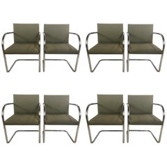 Set of Eight Chrome Brno Chairs, Gordon International Tubular Chrome Chairs
