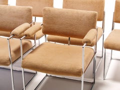 Set of Eight Chrome Dining Chairs Designed by Milo Baughman for Thayer Coggin