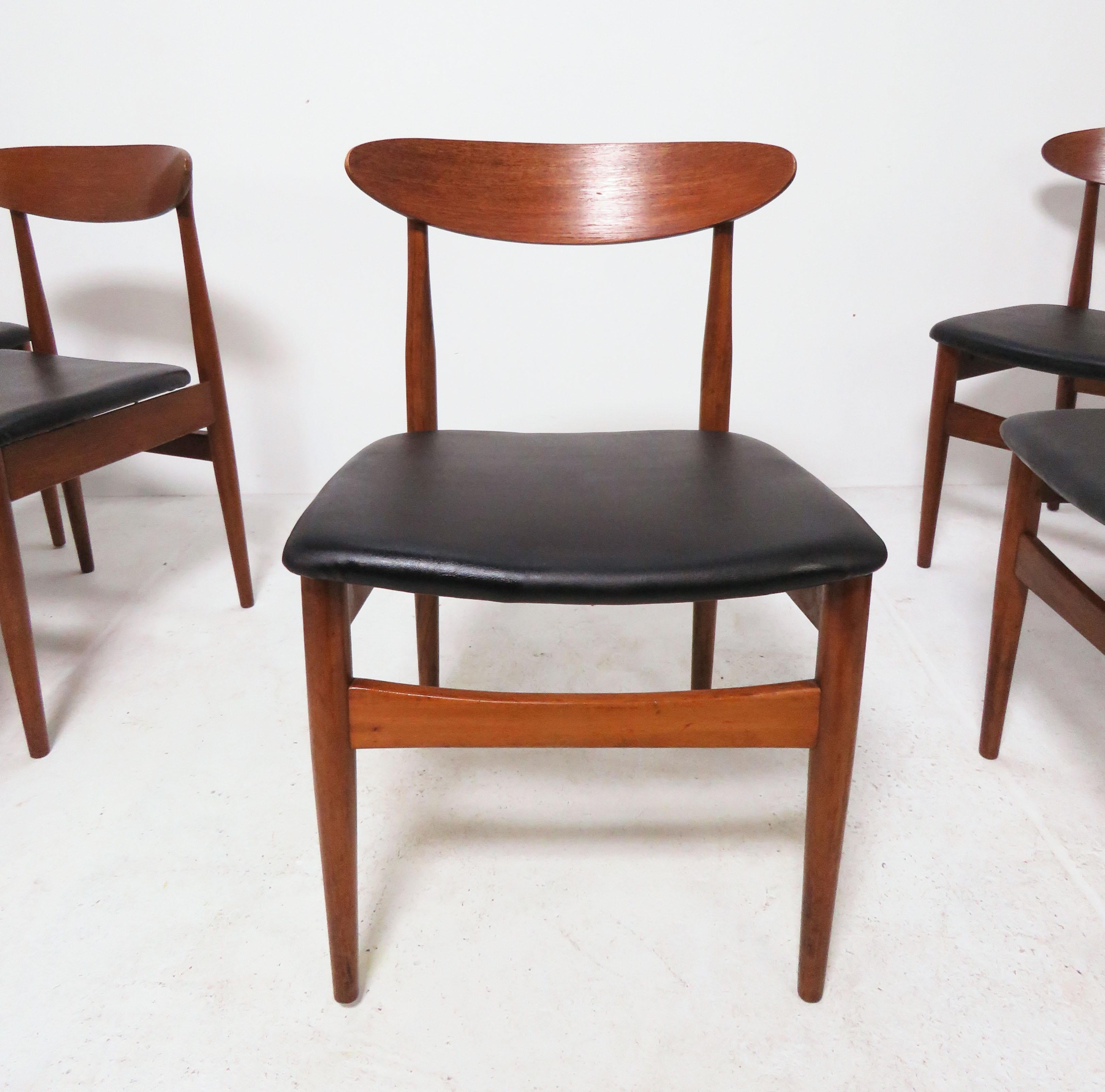 Upholstery Set of Eight Classic Danish Teak Dining Chairs, circa 1950s