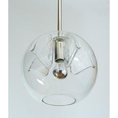 Four Clear Blown Glass Italian Pendant Lanterns