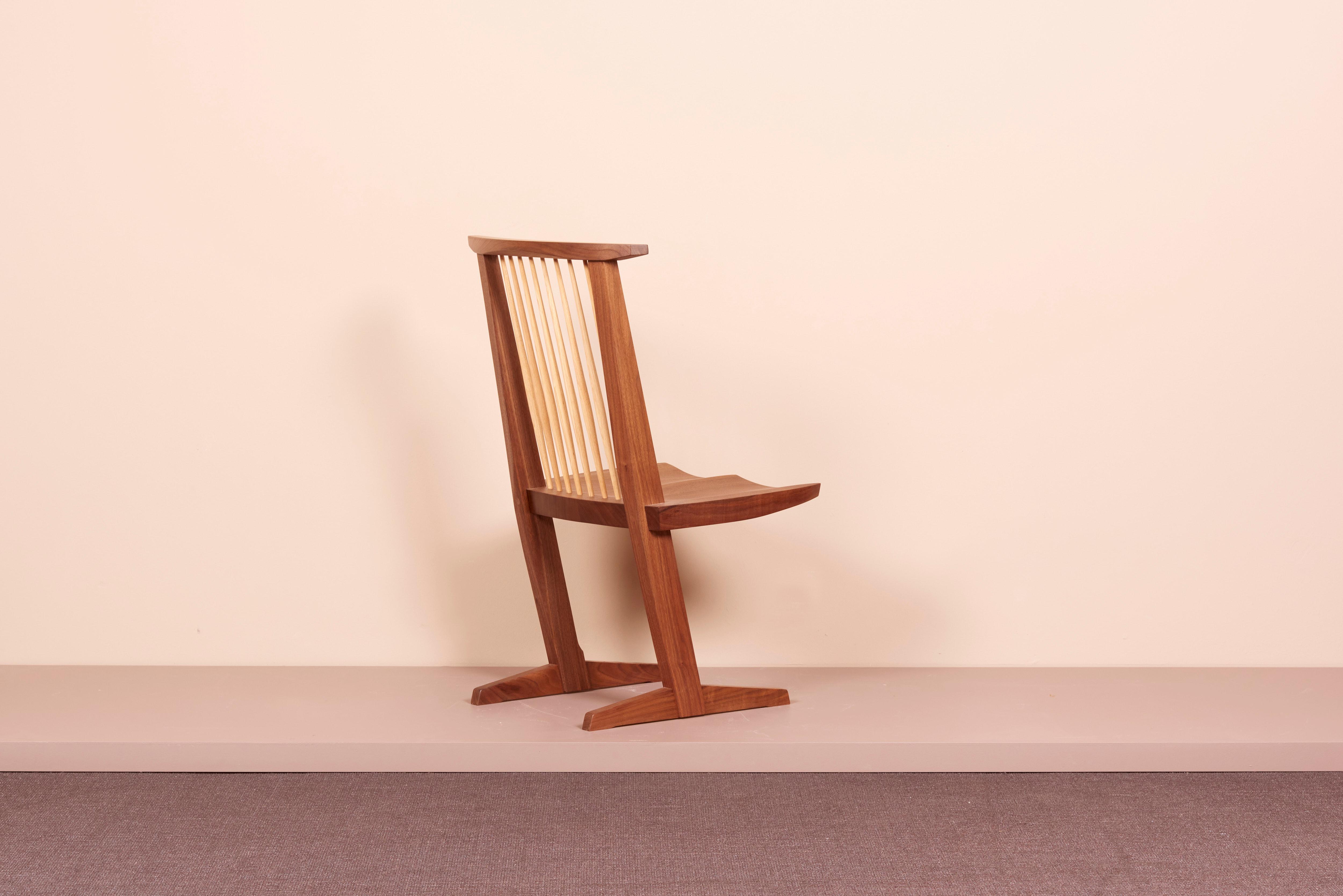 Walnut 8 Conoid Dining Chairs by Mira Nakashima based on a George Nakashima design For Sale
